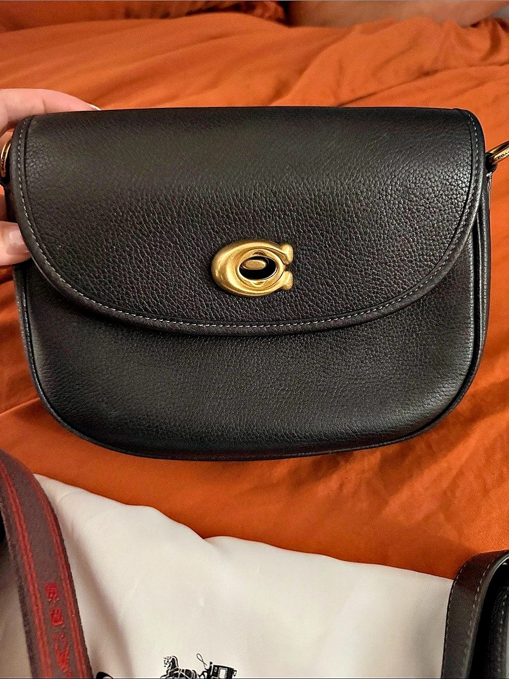 Coach Saddle Bag 23 Black & Red Crossbody Bag